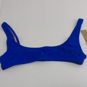 J Crew Women's Blue Heritage Scoop Neck Bikini Top Swimwear NEW